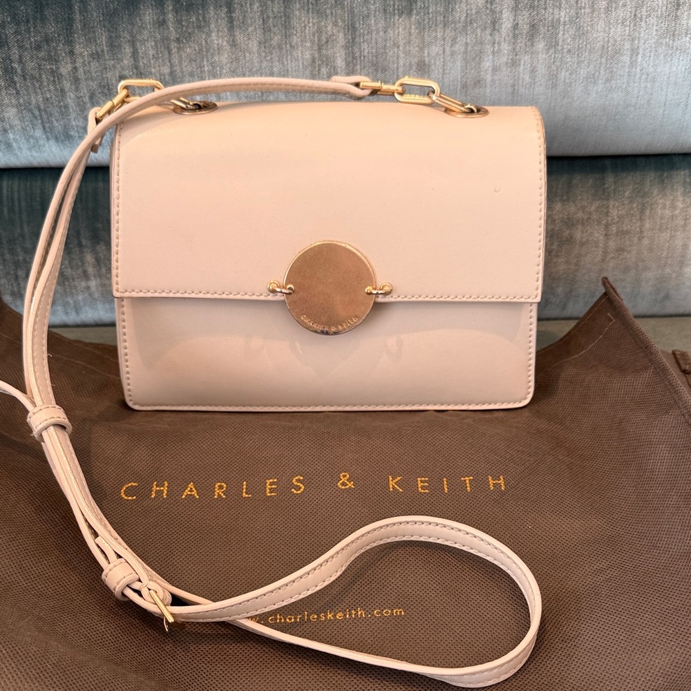 Charles & Keith Beige Crossbody Bag